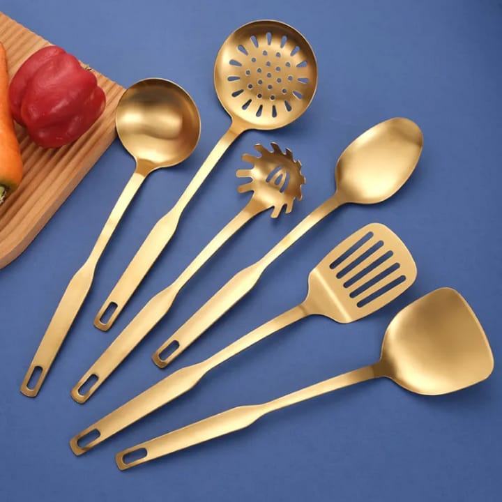 🌟 PREMIUM OFFER 🌟 -6pc Stainless Steel Serving Spoons Set Durable Kitchen Utensils Dishwasher Safe Elegant Flatware for Home & Party