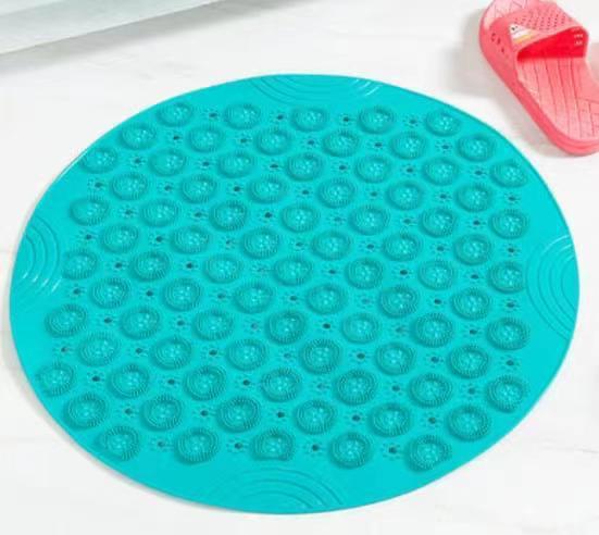55cm Round Anti-Slip Rubber Foot Massager Cleaner/Scrubber Shower Bath Mat for Bathroom Floor