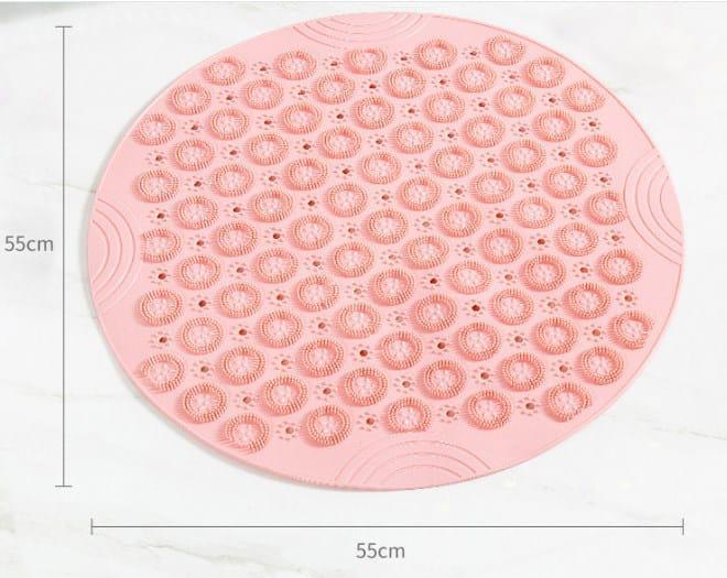 55cm Round Anti-Slip Rubber Foot Massager Cleaner/Scrubber Shower Bath Mat for Bathroom Floor