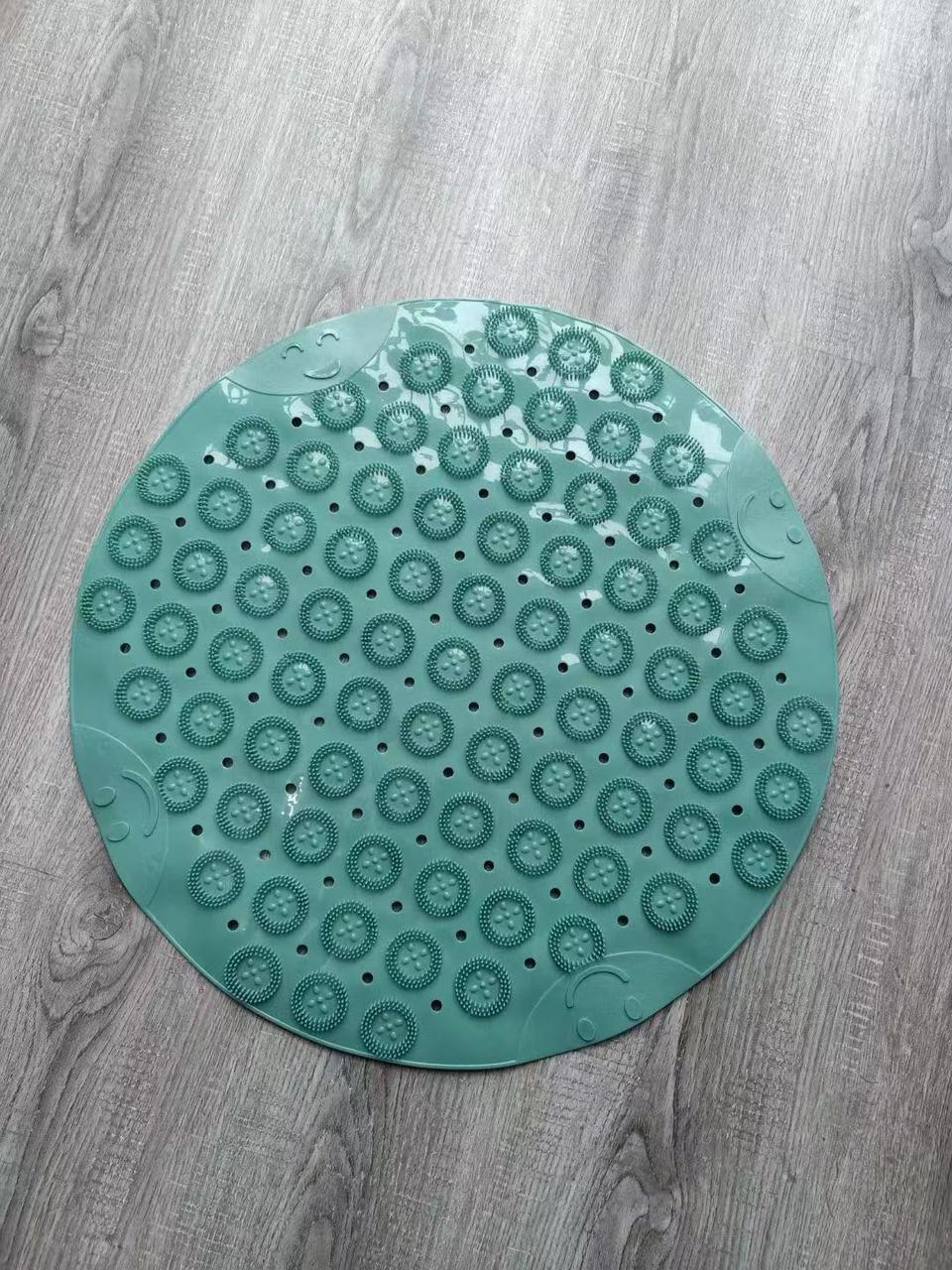 55cm Round Anti-Slip Rubber Foot Massager Cleaner/Scrubber Shower Bath Mat for Bathroom Floor