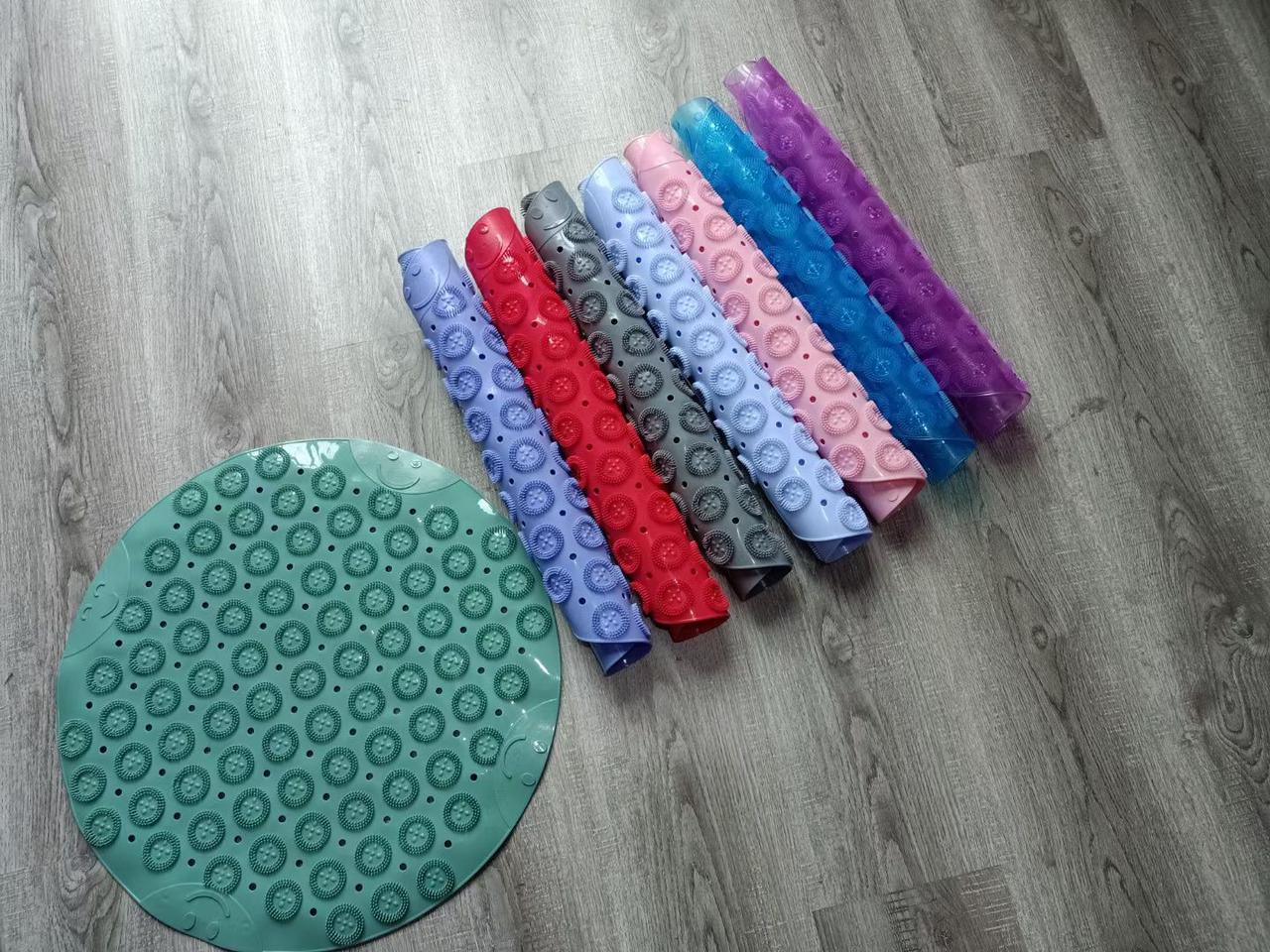 55cm Round Anti-Slip Rubber Foot Massager Cleaner/Scrubber Shower Bath Mat for Bathroom Floor
