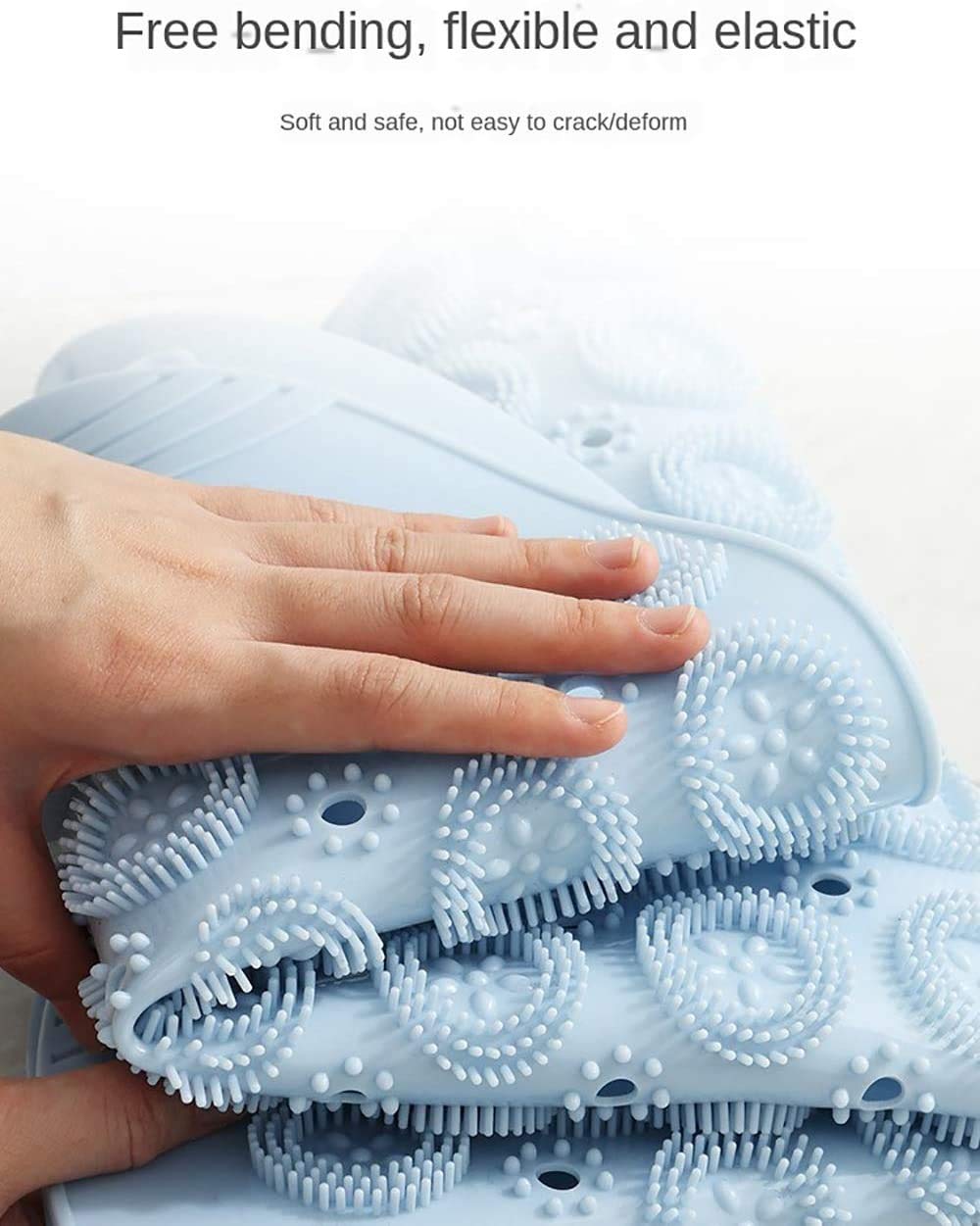55cm Round Anti-Slip Rubber Foot Massager Cleaner/Scrubber Shower Bath Mat for Bathroom Floor