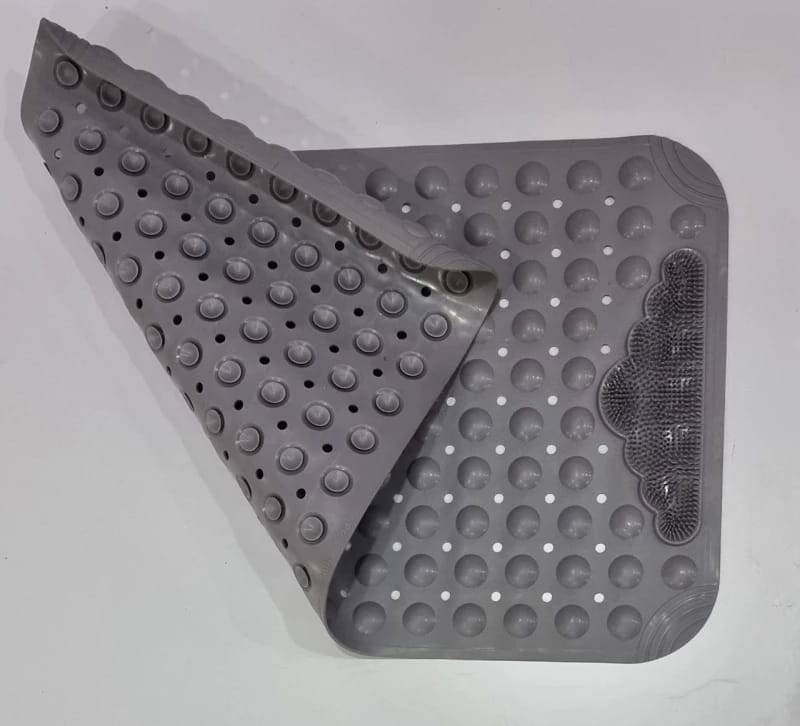 Antislip bathroom mat with foot scrub