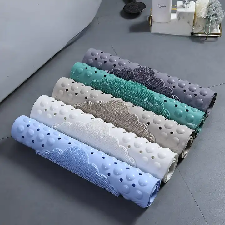 Antislip bathroom mat with foot scrub