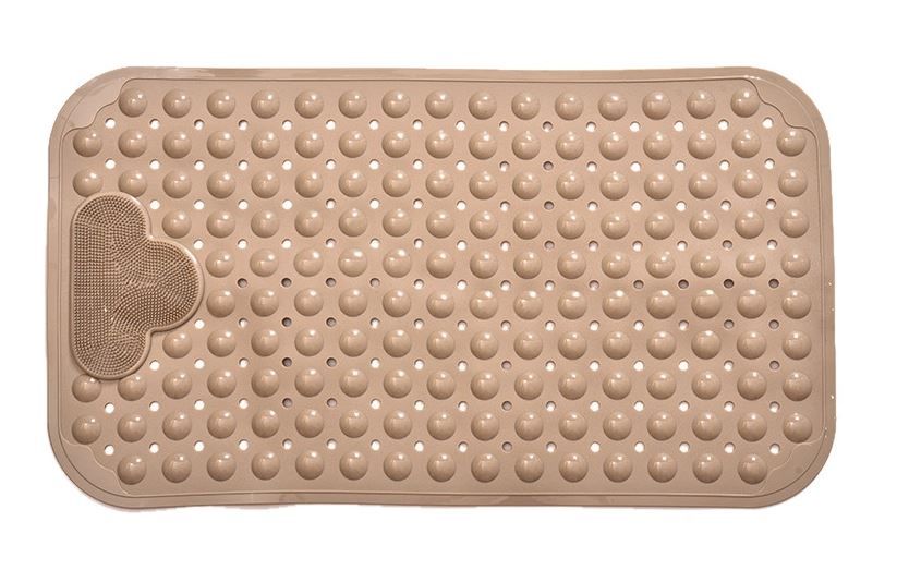 Antislip bathroom mat with foot scrub