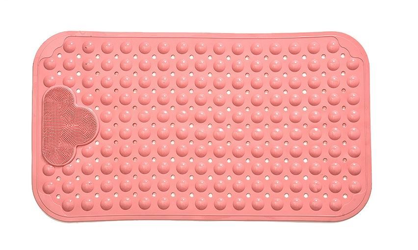 Antislip bathroom mat with foot scrub