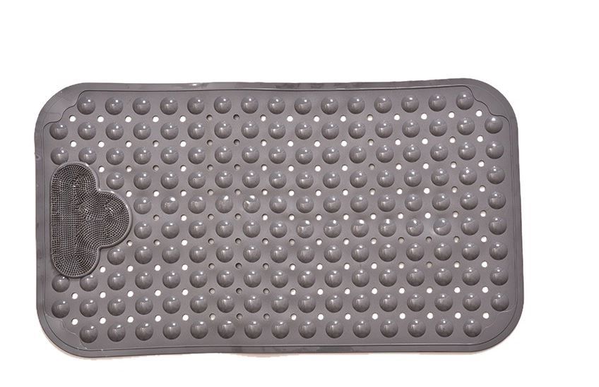 Antislip bathroom mat with foot scrub