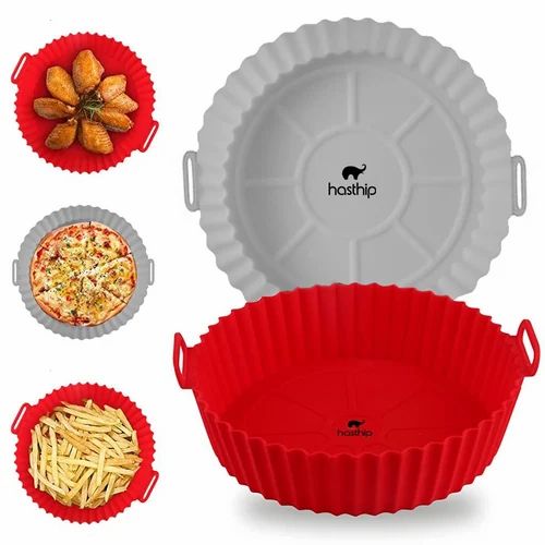 Silicone Air Fryer Pot, Air Fryer Silicone Baking Pan, Reusable Non-Stick Air Fryer Silicone Liners, Replacement of Parchment Liner, Compatible with Most Air Fryer Basket