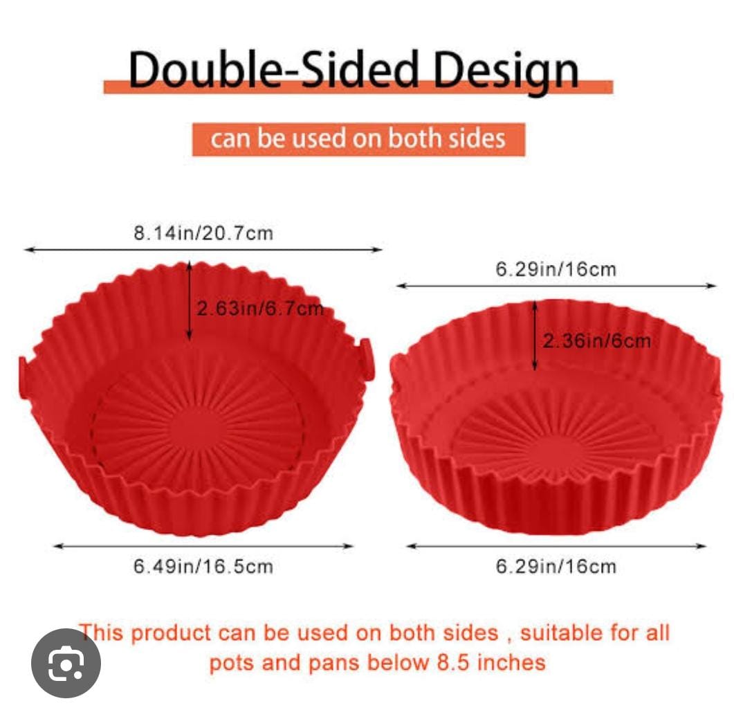 Silicone Air Fryer Pot, Air Fryer Silicone Baking Pan, Reusable Non-Stick Air Fryer Silicone Liners, Replacement of Parchment Liner, Compatible with Most Air Fryer Basket
