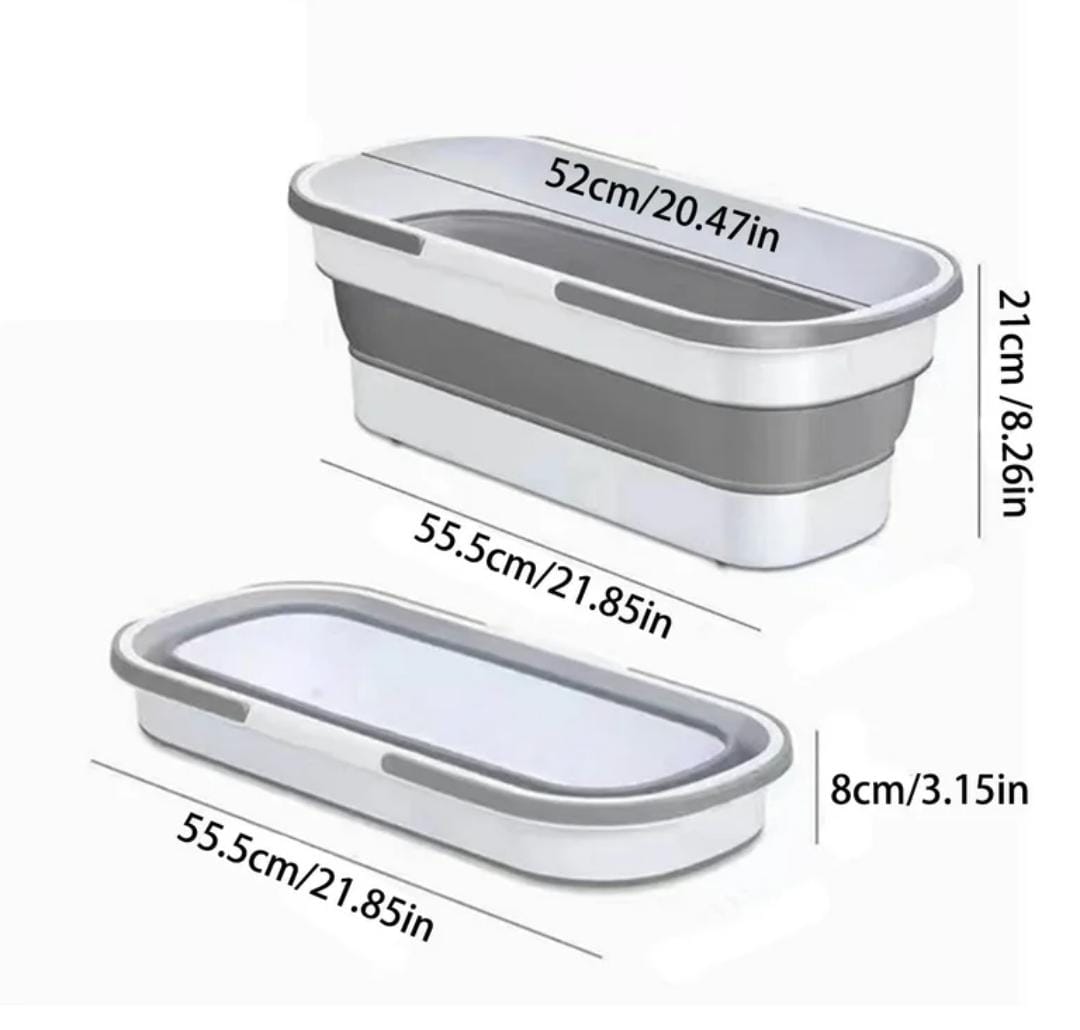 12L Collapsible Bucket Portable Folding Mop Bucket Silicone Bucket with Wheels and Handles Multi-Purpose Bucket Home Clean Accessory