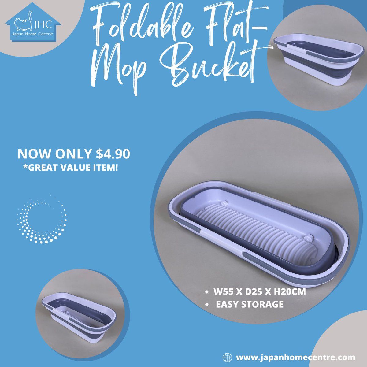 12L Collapsible Bucket Portable Folding Mop Bucket Silicone Bucket with Wheels and Handles Multi-Purpose Bucket Home Clean Accessory