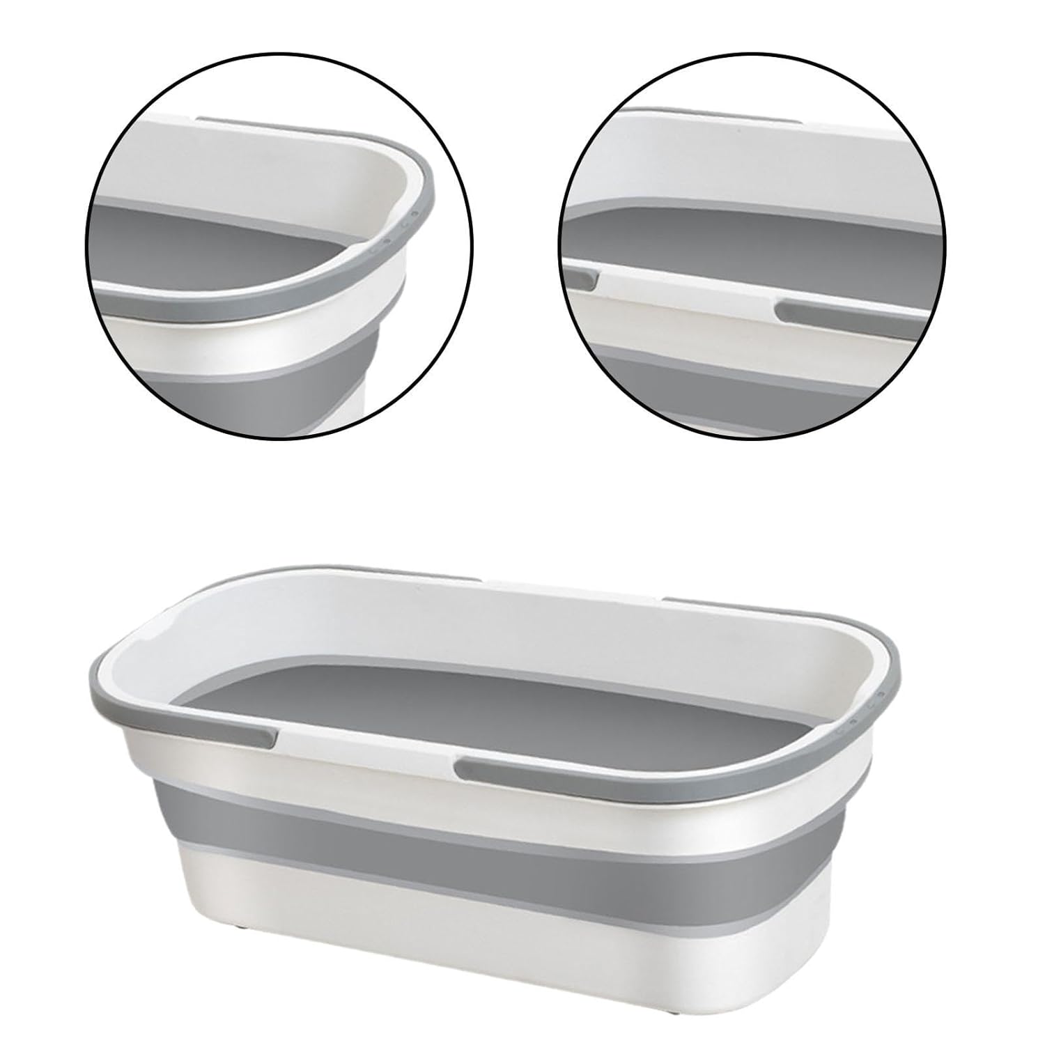 12L Collapsible Bucket Portable Folding Mop Bucket Silicone Bucket with Wheels and Handles Multi-Purpose Bucket Home Clean Accessory