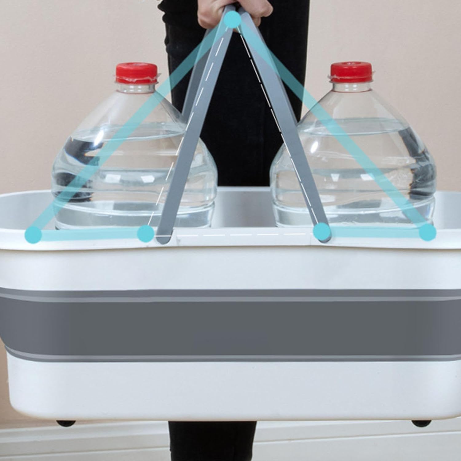 12L Collapsible Bucket Portable Folding Mop Bucket Silicone Bucket with Wheels and Handles Multi-Purpose Bucket Home Clean Accessory