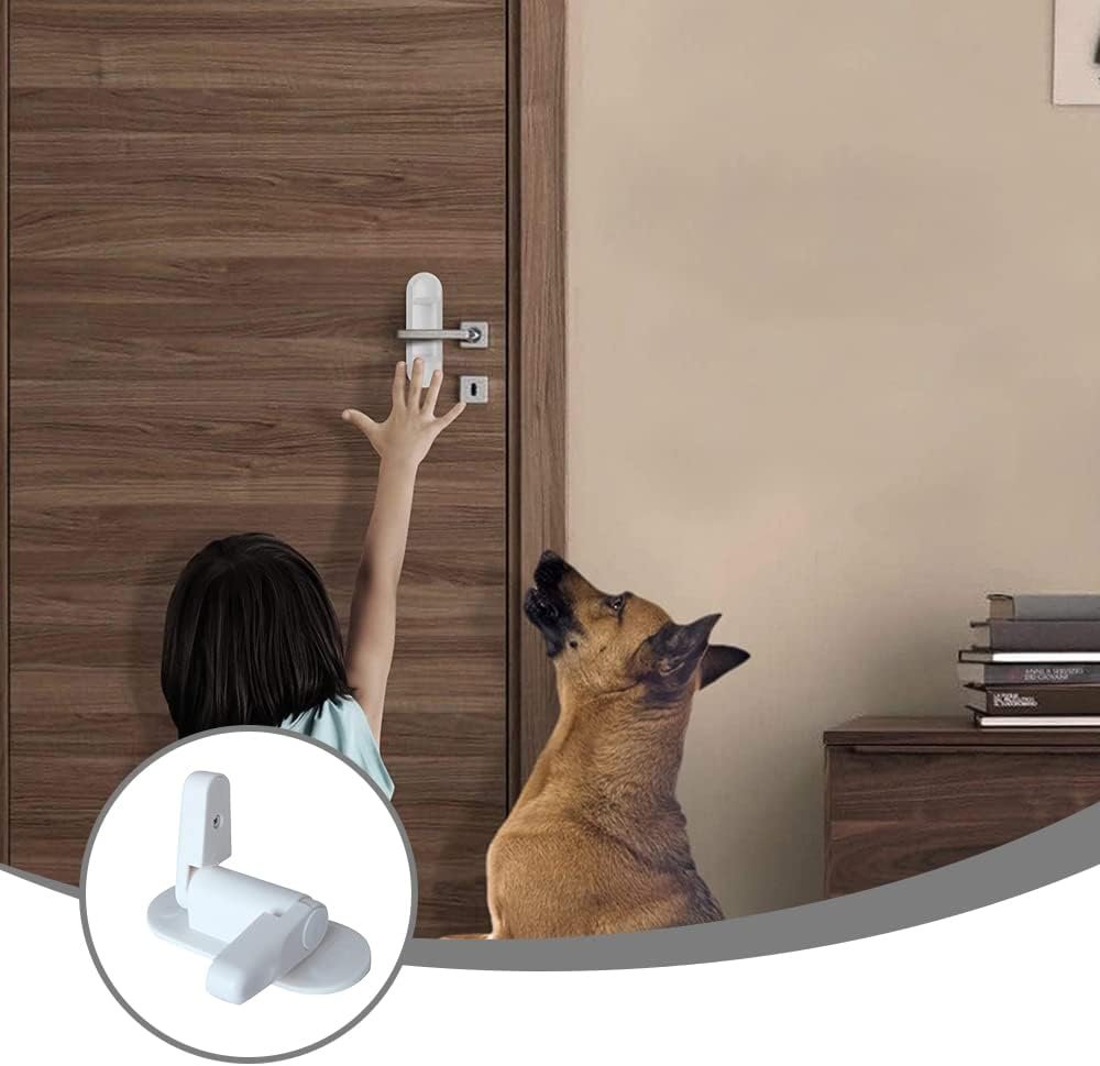Door Lock Without Drilling Lever Locks Strong Adhesive Baby Safety Door Handle Locks Latches Door Handle Child Proof Locks for Childproof Petproof