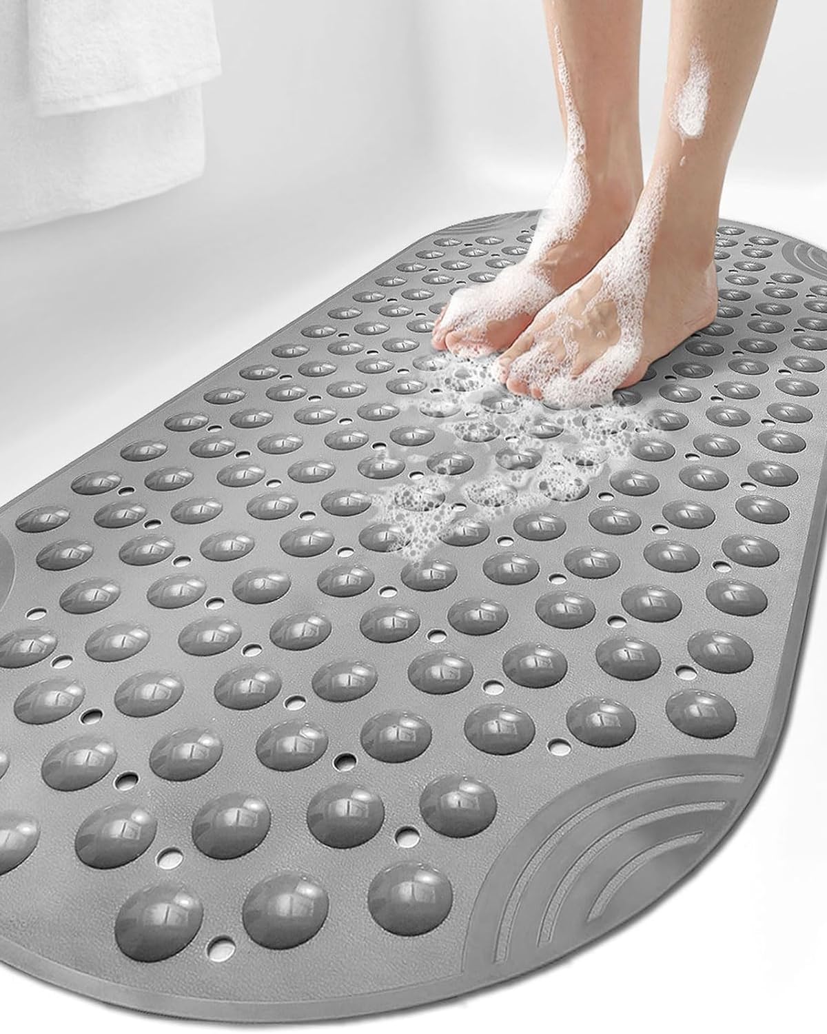 Anti-slip Bathroom Shower Mat - Bathtub Mat Non Slip Shower Floor Mats for Bathroom Bath Tub Washable Suction Cup