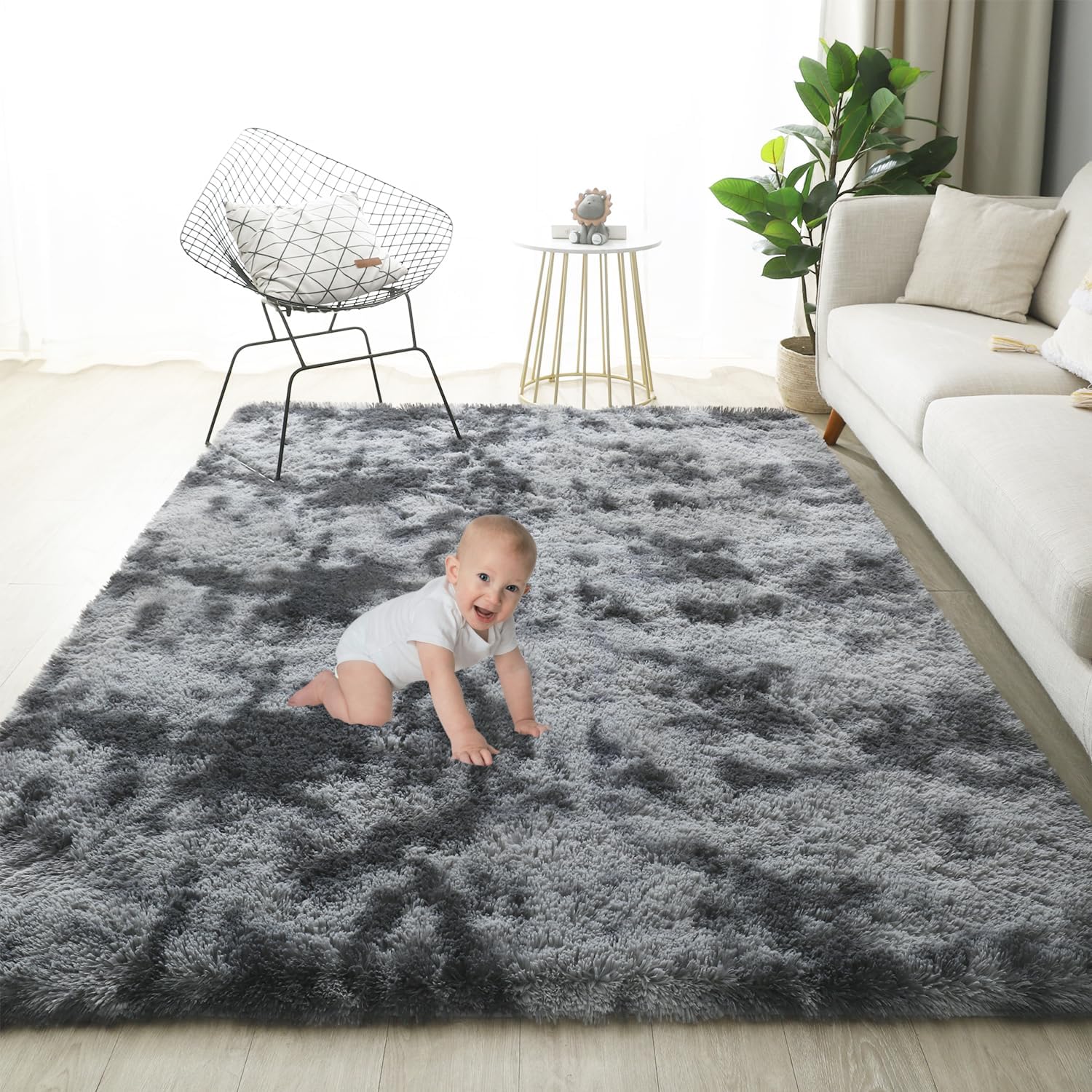 Super Soft 5 BY 8 Fluffy Carpets Indoor Plush Area Rugs for Living Room Bedroom Anti-Skid