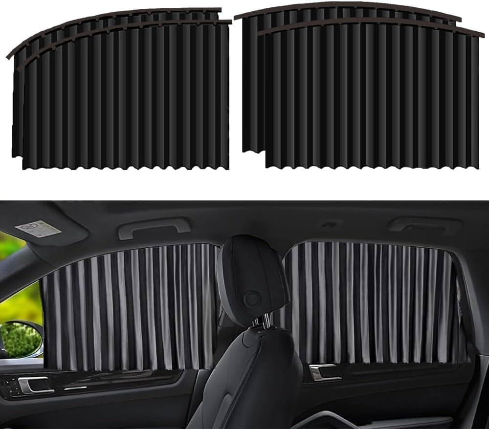 4pcs Set Car Curtain -Sun Protection & Privacy