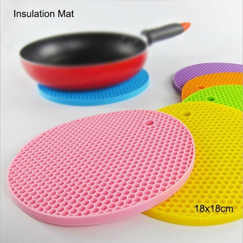 Multipurpose Silicon Round sufuria Hot Mat Pot Holders for Kitchen and Dining/Hot Plate Stand/Heat Resistant Coasters Dinning Table Mat