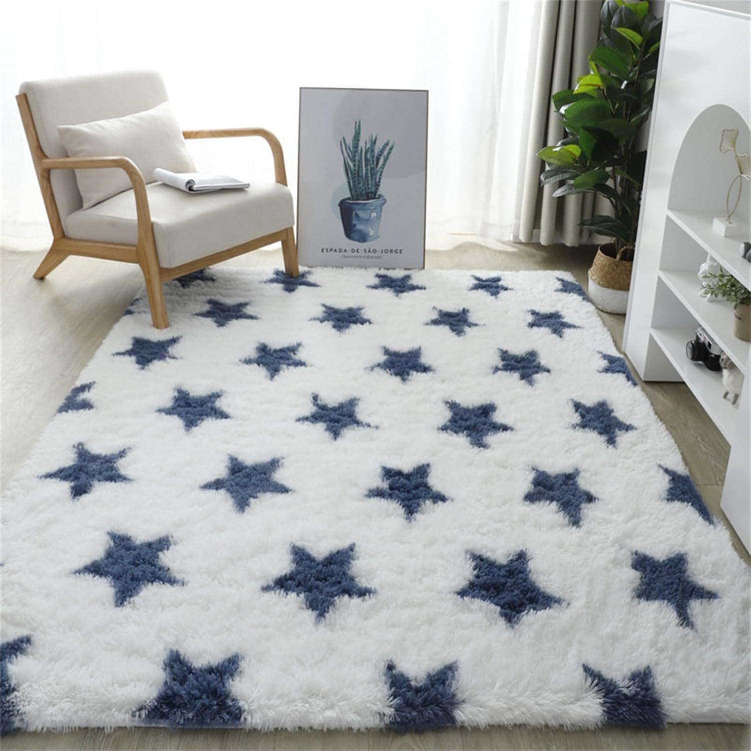 Super Soft 5 BY 8 Fluffy Carpets Indoor Plush Area Rugs for Living Room Bedroom Anti-Skid