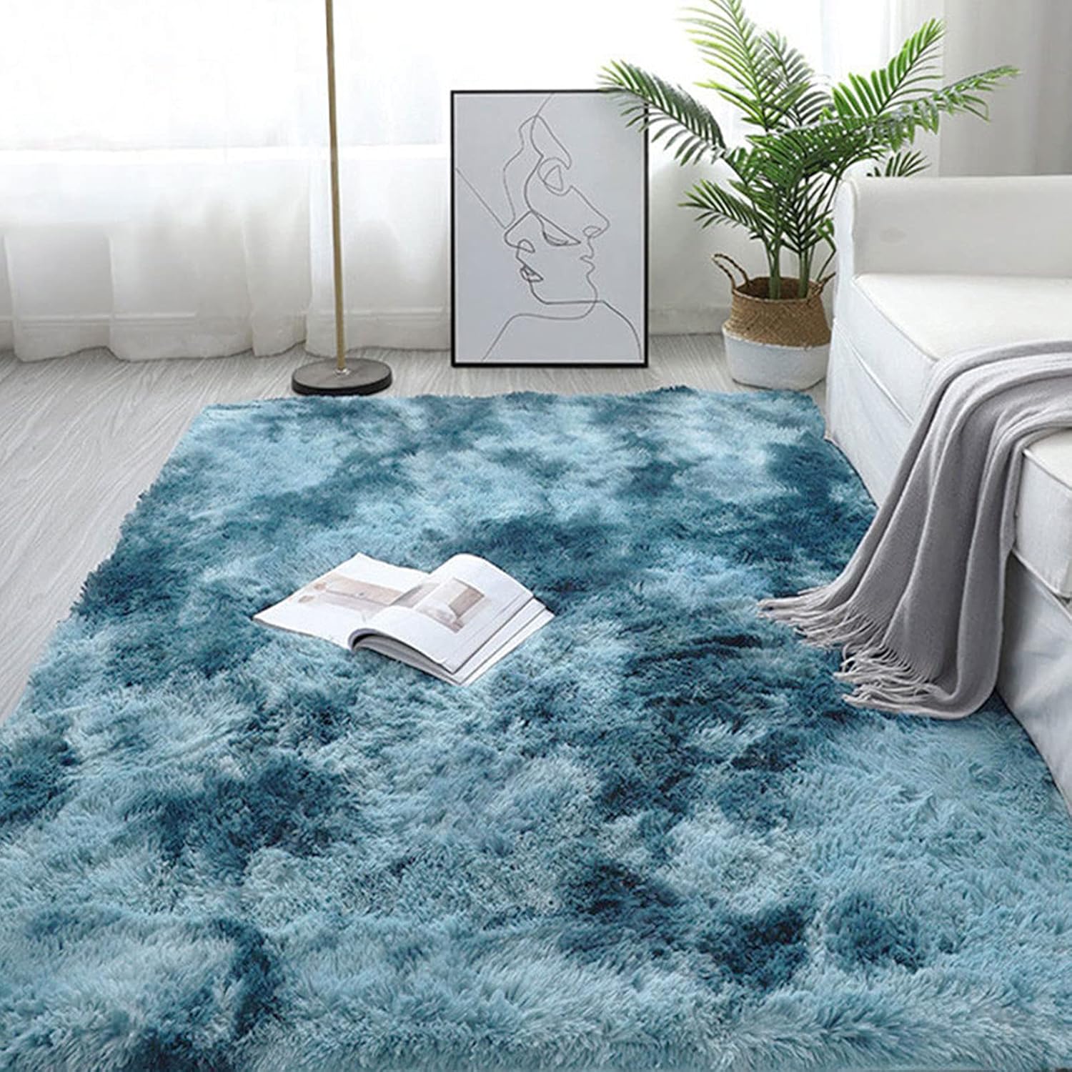 Super Soft 5 BY 8 Fluffy Carpets Indoor Plush Area Rugs for Living Room Bedroom Anti-Skid
