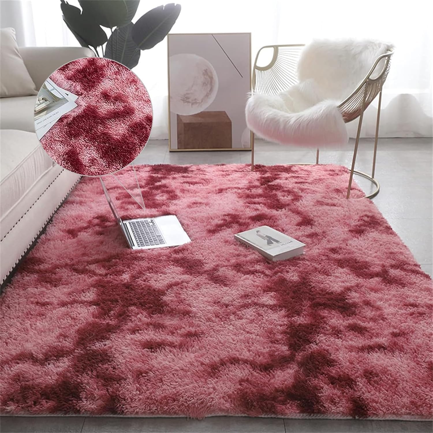 Super Soft 5 BY 8 Fluffy Carpets Indoor Plush Area Rugs for Living Room Bedroom Anti-Skid