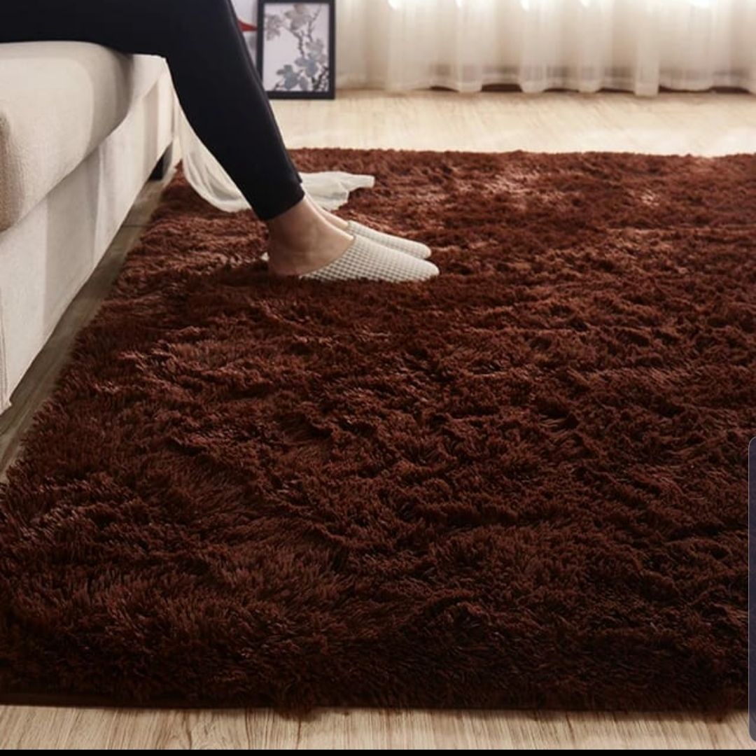 7 By 8 Luxurious Soft Fluffy Carpet - Area Warm Rugs - Anti-Skid