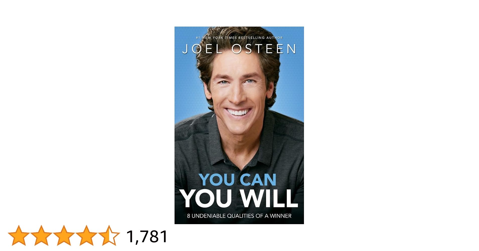 🫰✨️YOU CAN, YOU WILL, Joel Osteen shares eight undeniable qualities of winners that can help you to reach your potential and achieve new levels of success in your life. You are created to be a winner