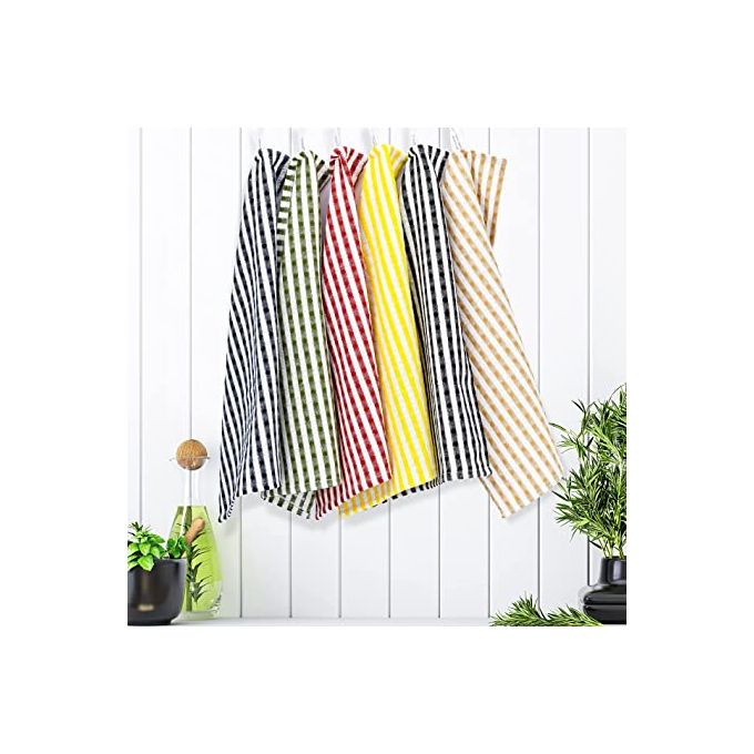 12 Pcs100% Checkered Cotton Kitchen Towels