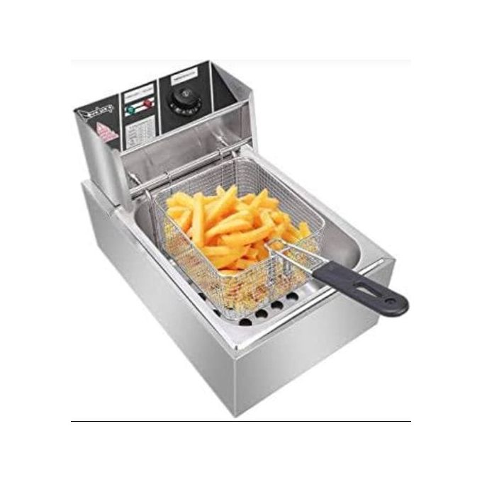 Nunix Stainless Steel Deep-Fryer +Free CHIPS CUTTER/SOCKET/SCOOPER