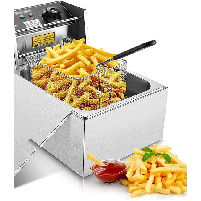 Nunix Stainless Steel Deep-Fryer +Free CHIPS CUTTER/SOCKET/SCOOPER