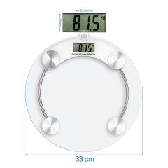 Digital Glass Weight Machine for body weight Round Personal weighing scale for home use Bathroom Weighing Machine (Transparent)