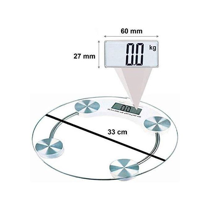 Digital Glass Weight Machine for body weight Round Personal weighing scale for home use Bathroom Weighing Machine (Transparent)