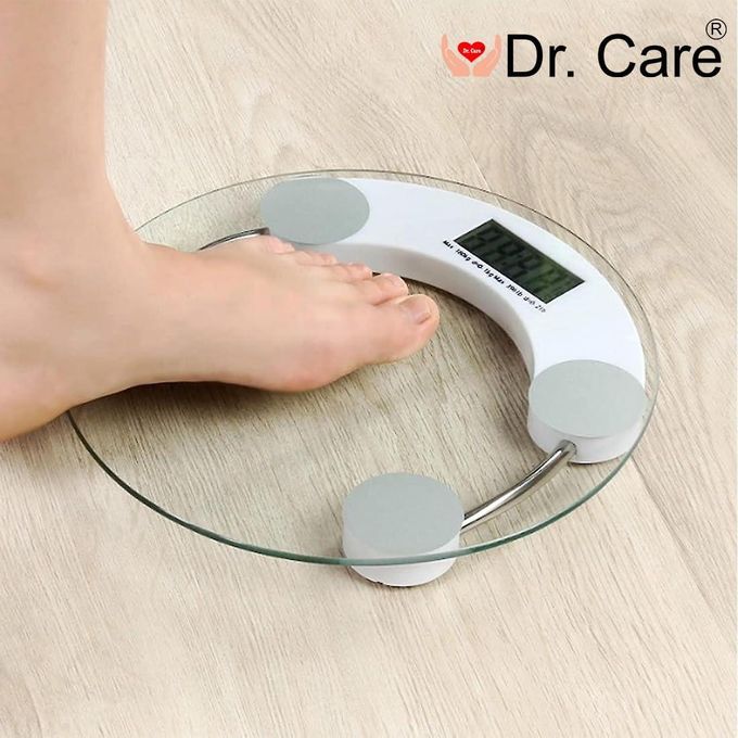 Digital Glass Weight Machine for body weight Round Personal weighing scale for home use Bathroom Weighing Machine (Transparent)