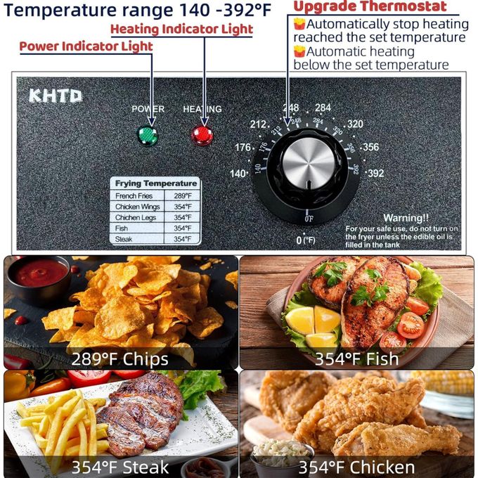 Redberry 12LITRES STAINLESS STEEL (6L+6L) DOUBLE TANK Energy Efficient Double Electric Chips /Chicken /MANDAZIS Deep Fryer Machine