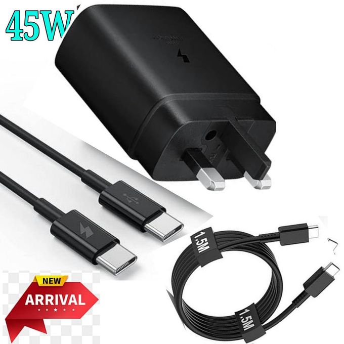 Samsung Super Fast 45W PD USB-C PD Adapter, Fast Charger For Galaxy S21/S20/Note 20, Power Delivery Wall Charger, Type-C Laptop Charging, 5V/3A 9V/3A 15V/3A 20V/2