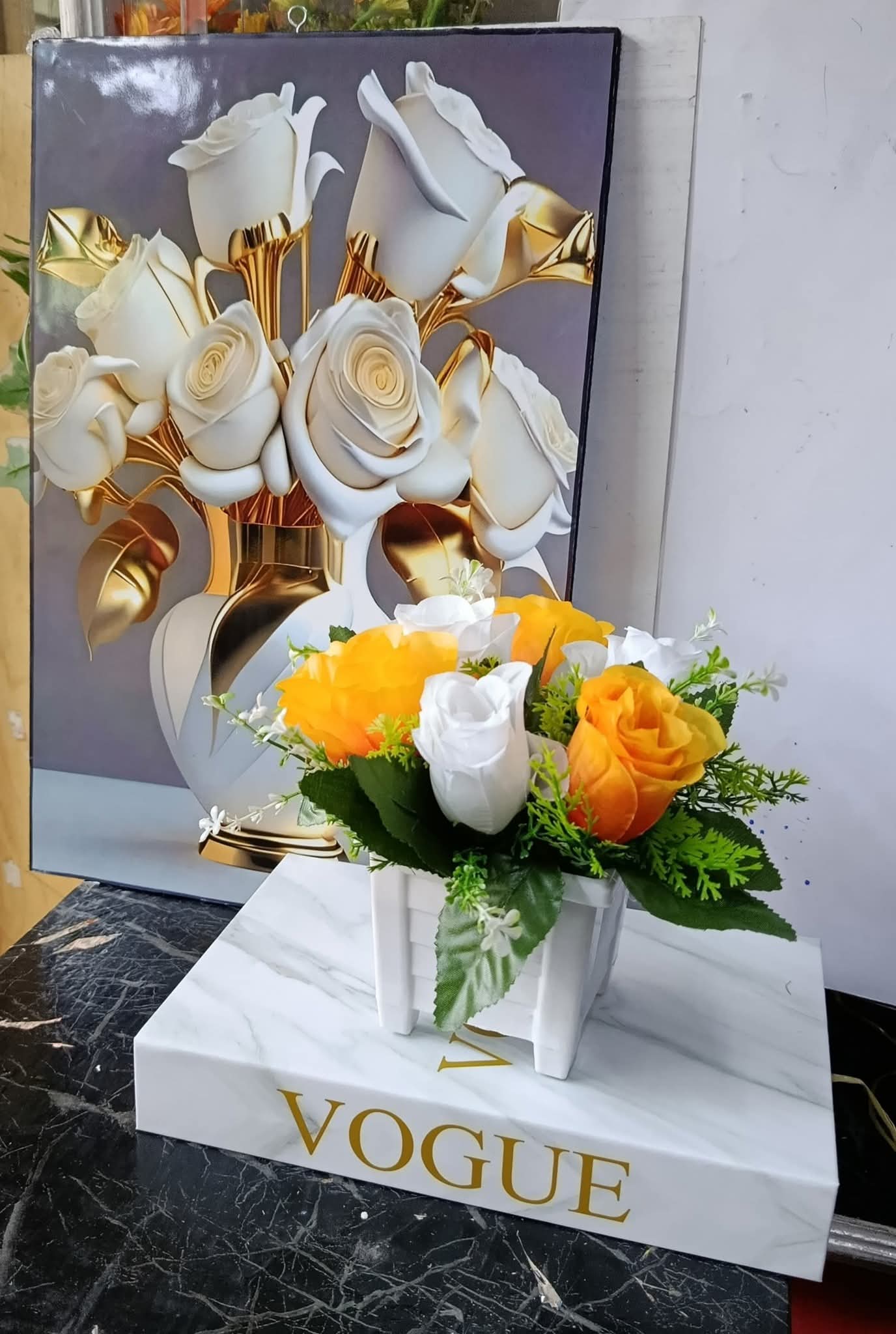 OFFER! OFFER! 3in1 Set (Set of size A3 portrait, decor/dummy book and vase with flowers)