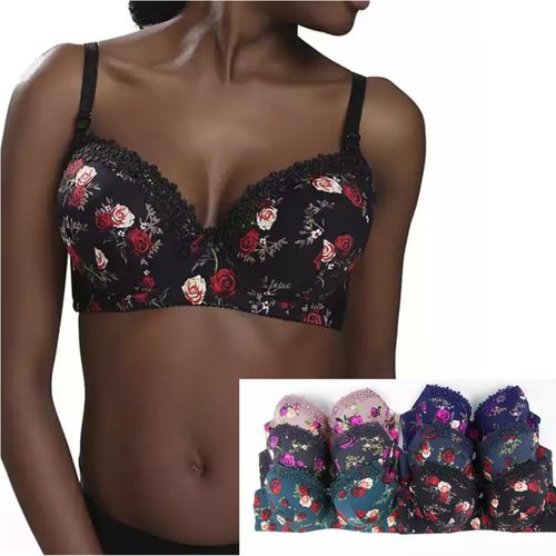 Floral Shades Heavenly Push Up Padded Bras-2pc