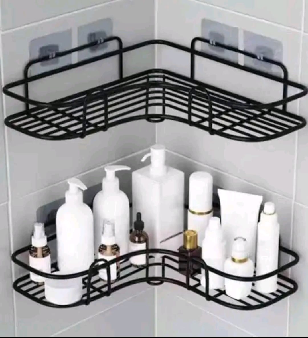 Offer!! Corner shower rack shelf bathroom storage organiser basket tidy shelf black black medium
