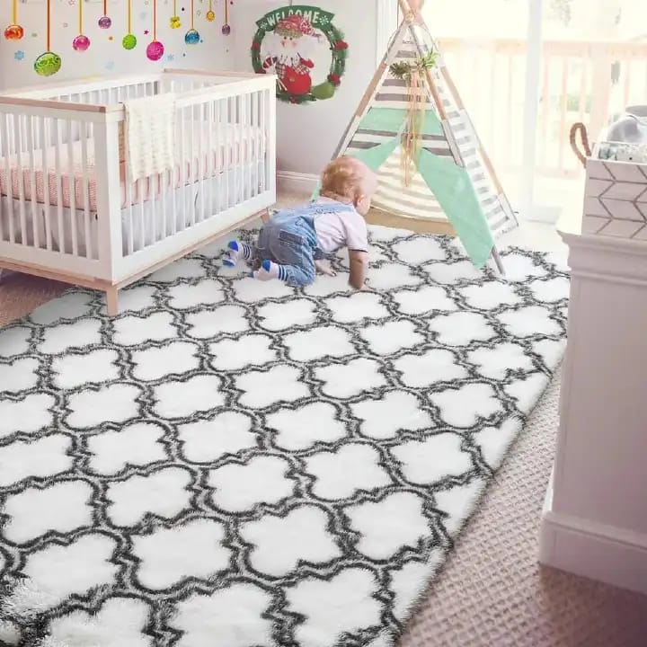 5 By 8 Soft Fluffy Carpets Non-slip Rugs Floor Mat