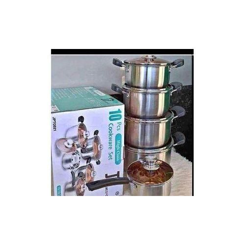 JP Jamesport Heavy duty induction base 10 PCS Stainless Steel Cookware Set Cooking Pots/sufuria