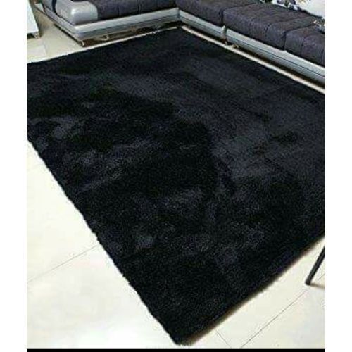 5 By 8 Soft Fluffy Patches Carpets Non-slip Rugs Floor Mat-black