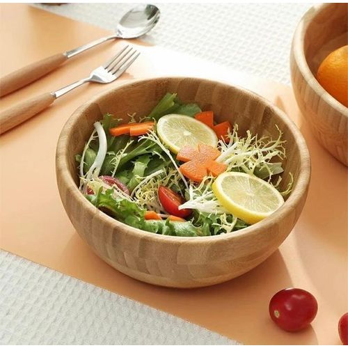 Wooden 4L Dough and Salad Mixing Basin – Ideal for Kneading, Blending, and Serving in Style