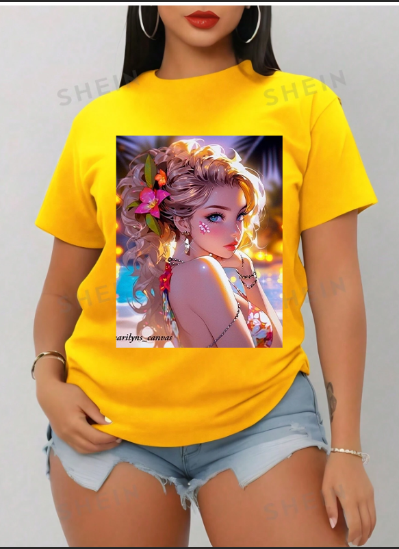 Customized Women T-shirt Women Clothes Tops Lady shirt fashion casual Tshirts women top girl print short sleeve personality t-shirt girls t-shirt women's clothes