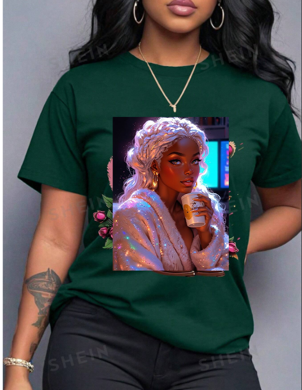 Customized Women T-shirt Women Clothes Tops Lady shirt fashion casual Tshirts women top girl print short sleeve personality t-shirt girls t-shirt women's clothes