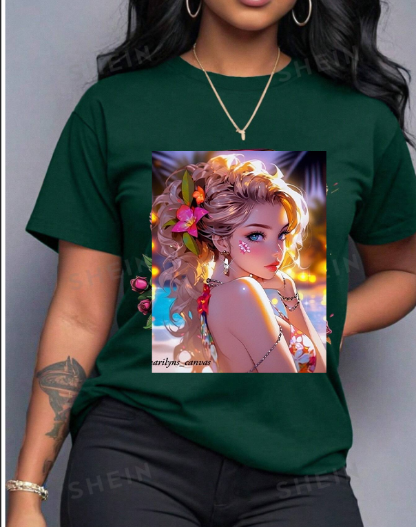 Customized Women T-shirt Women Clothes Tops Lady shirt fashion casual Tshirts women top girl print short sleeve personality t-shirt girls t-shirt women's clothes