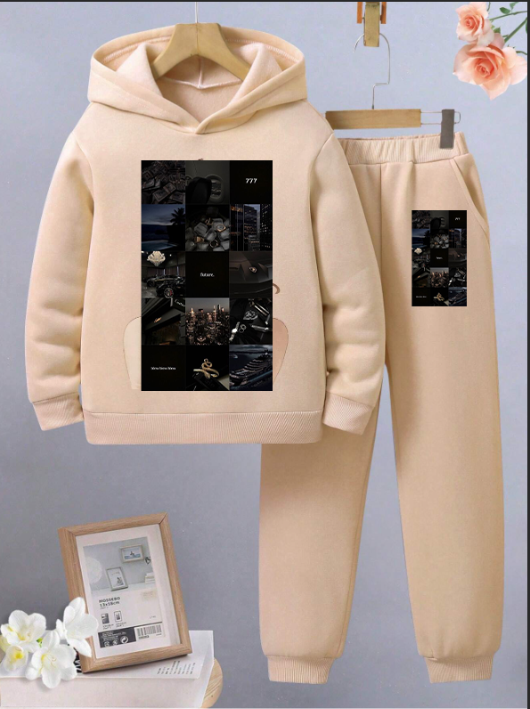 BLACK FRIDAY DEALS Men's/Boys Tracksuit 2 Piece Set - Graphic Hoodie Sweatsuits Athletic Jogging Pullover Hoodies Sweatshirt and Sweatpants
