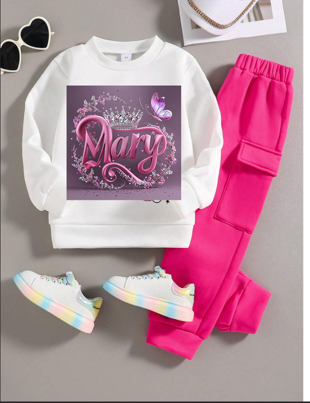 BLACK FRIDAY DEALS Girls Tracksuit 2 Piece Set for Kids- Graphic Hoodie Sweatsuits Athletic Jogging Pullover Hoodies Sweatshirt and Sweatpants