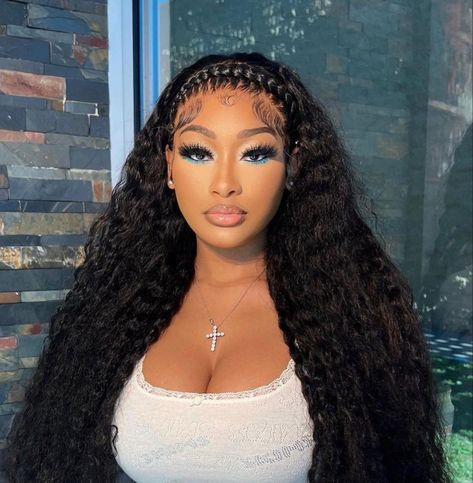 Styled Lace Front Semi Human Hair 180% Density Deep Wave Frontal Wigs Human Hair Pre Plucked with Baby Hair Glueless Wigs Human Hair for Black Women(natural color 20 inch)