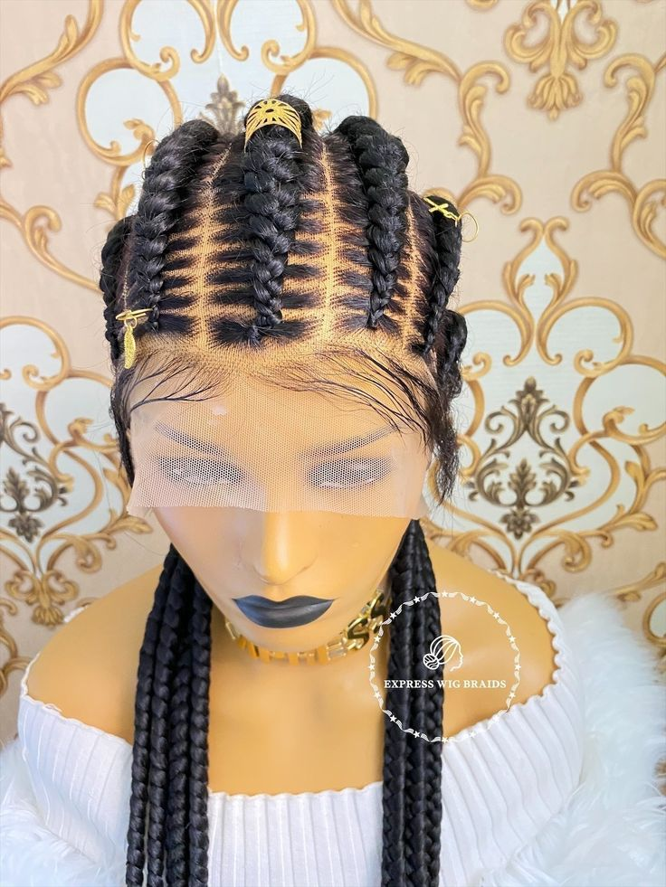 Braided Wigs Natural raw virgin Human Hair Lace Front,Transparent HD 360 Full Lace Braided Wigs For Black Women