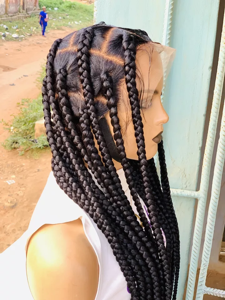 Braided Wigs Natural raw virgin Human Hair Lace Front,Transparent HD 360 Full Lace Braided Wigs For Black Women